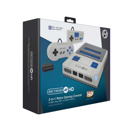 Hyperkin RetroN 2 HD 2-in-1 レトロゲーム互換機 HDMI対応 720p HD出力 スーパーファミコン 海外版ファミコン NES対応 実機コントローラー接続可能 全2色