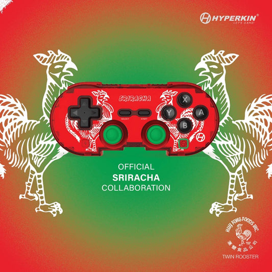 Hyperkin 限定版 Bluetooth ワイヤレスコントローラー|ピクセルアートデザイン&公式Srirachaツインルースターモチーフ