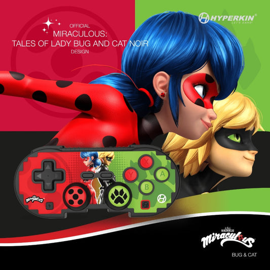 Hyperkin ピクセルアート Bluetooth ワイヤレスゲームコントローラー|公式ミラキュラス レディバグ&シャノワール エディション
