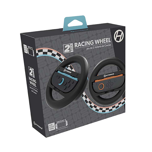 Hyperkin レーシングホイールセット(2個入り) Nintendo Switch 2 Joy-Con専用 アクセサリー ブラック|操作性向上・ドリフト対応・レースゲーム向けハンドル型グリップ