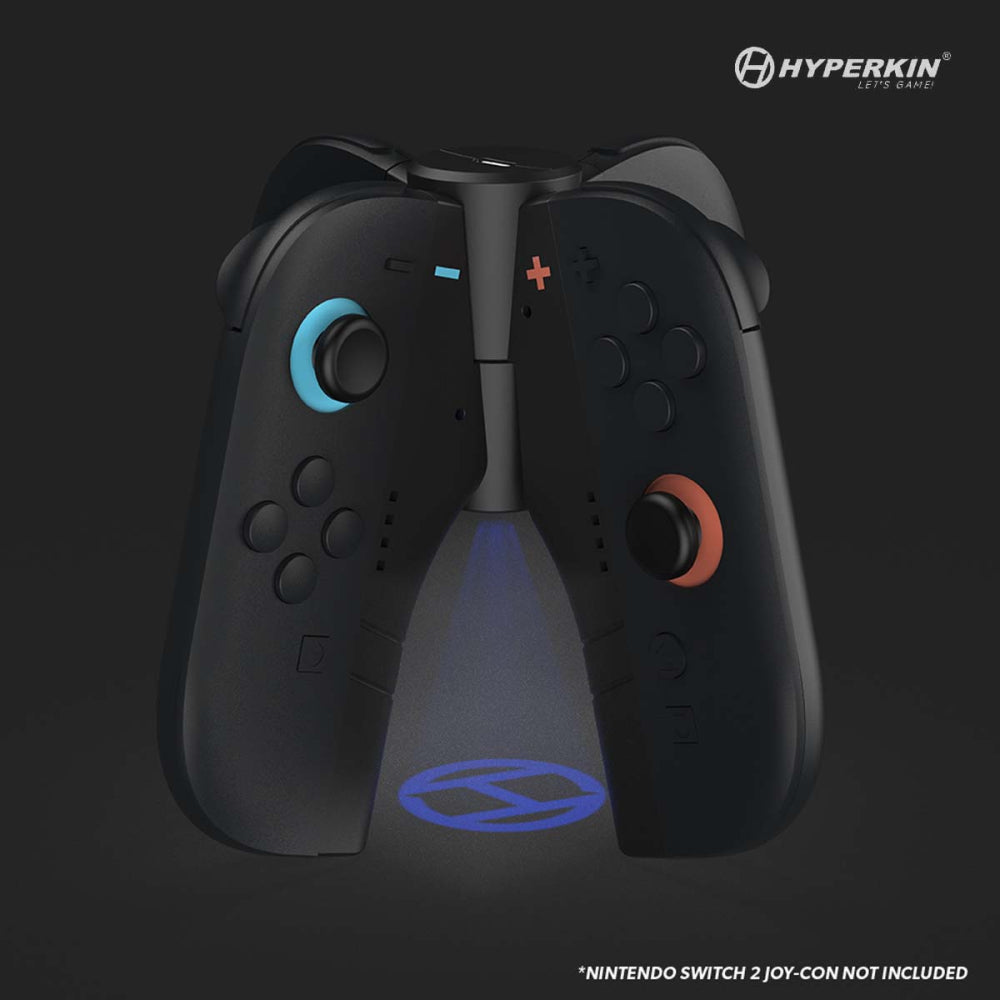 Hyperkin UltraBeam II プロジェクション機能付き Joy-Con充電グリップ Nintendo Switch 2対応|LEDプロジェクター搭載・人間工学設計・USB-C充電対応・Joy-Con専用充電ハンドル