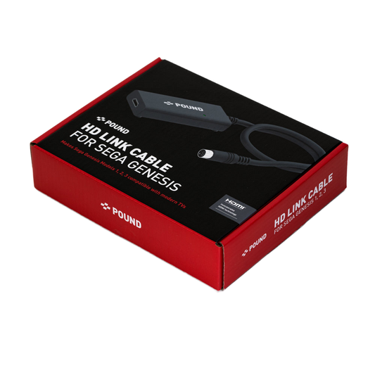 Pound Technology HD Link Cable for Sega Genesis|Sega Genesis 1/2/3全モデル対応 HDMI変換ケーブル 720pアップスケーリング ネイティブRGB高画質 Genesis1アダプター付属