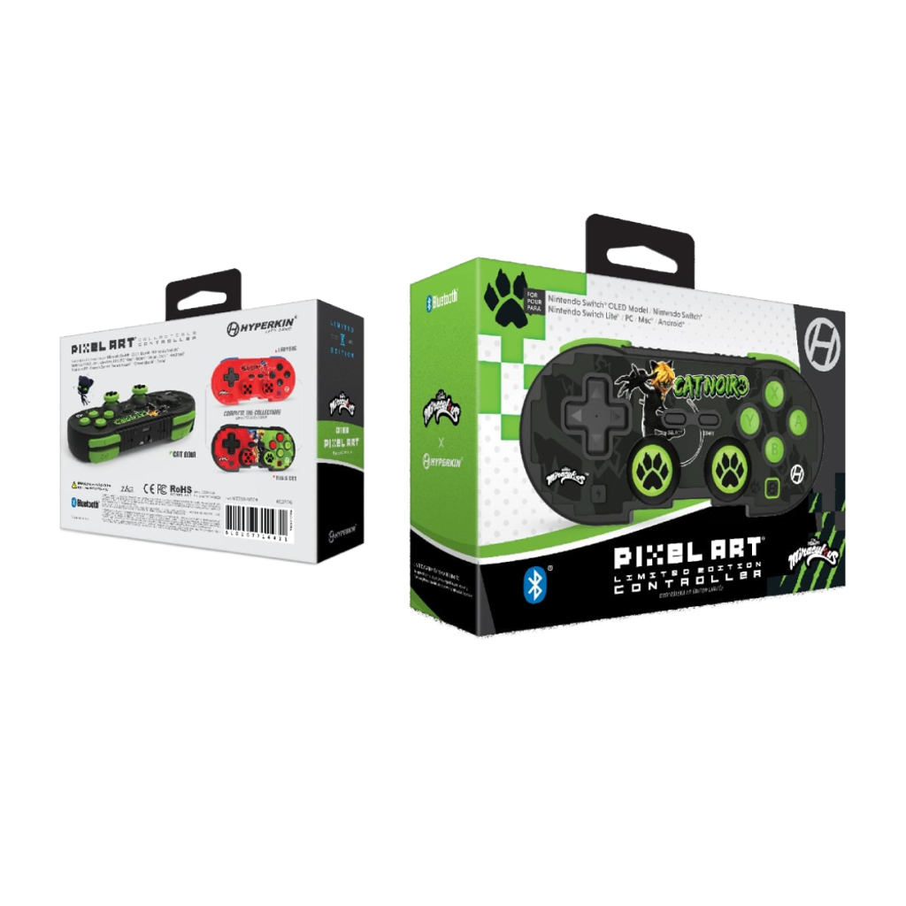 Hyperkin ピクセルアート Bluetooth ワイヤレスゲームコントローラー|公式ミラキュラス シャノワール エディション