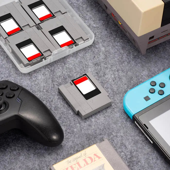 Retro Fighters Retro85 Mini NES カートリッジ型 Switch ゲームケース 8個セット 透明キャリーケース付き Switch ゲームカード収納 レトロファイターズ