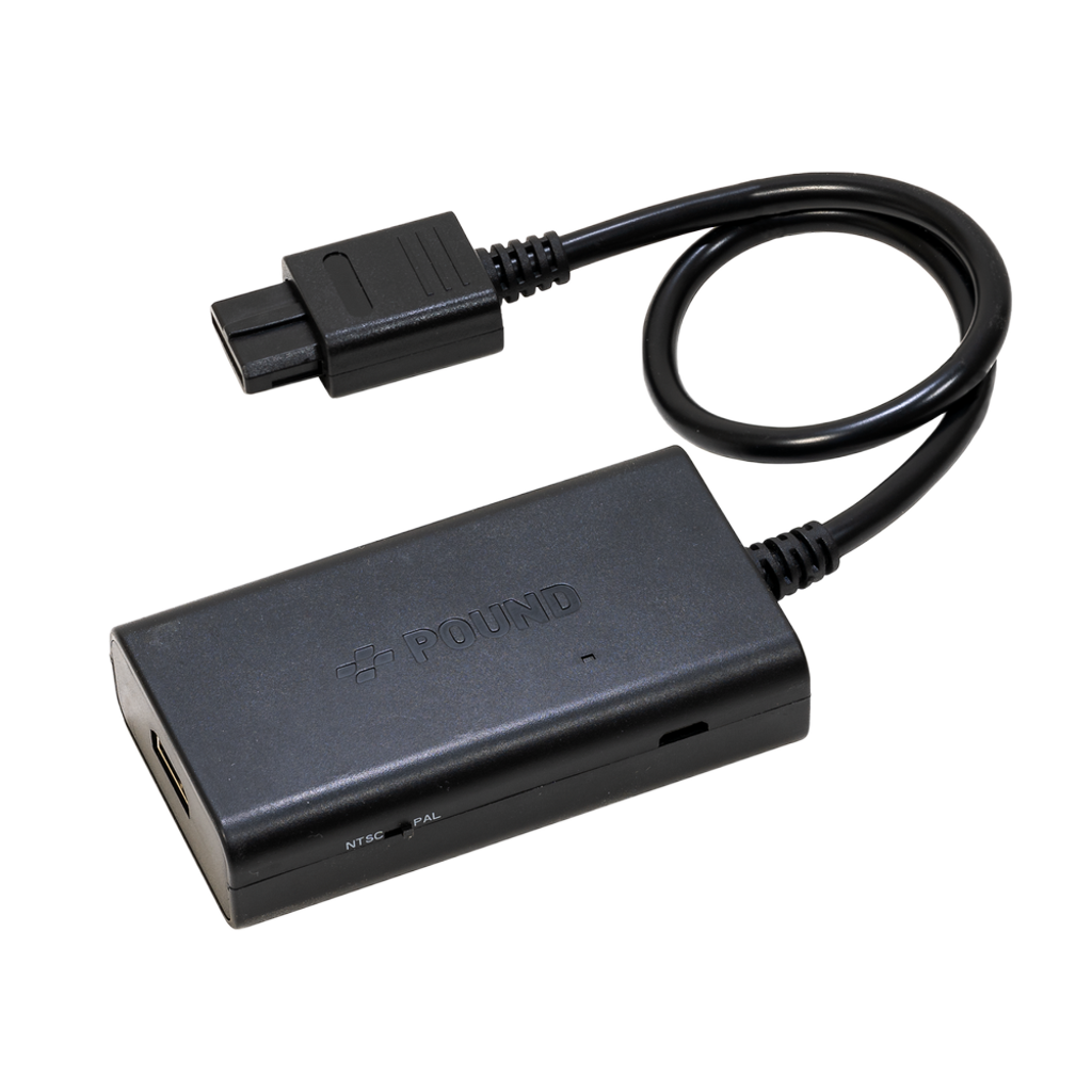 Pound Technology HD Link Cable for N64｜Nintendo 64対応 HDMI変換ケーブル 720pアップスケーリング S-Video高画質 NTSC/PAL両対応 ブレイクアウェイ設計 6.6ftロングケーブル