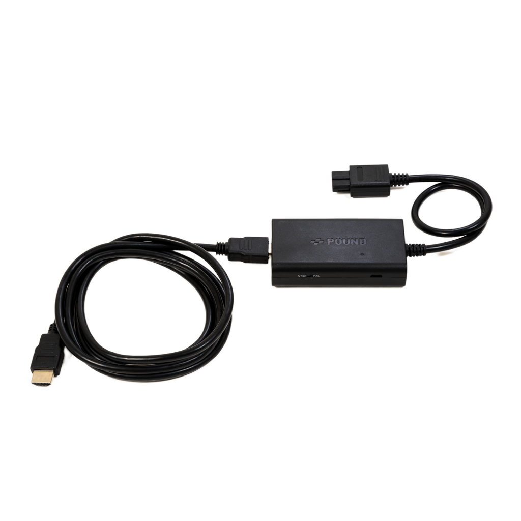 Pound Technology HD Link Cable for N64｜Nintendo 64対応 HDMI変換ケーブル 720pアップスケーリング S-Video高画質 NTSC/PAL両対応 ブレイクアウェイ設計 6.6ftロングケーブル
