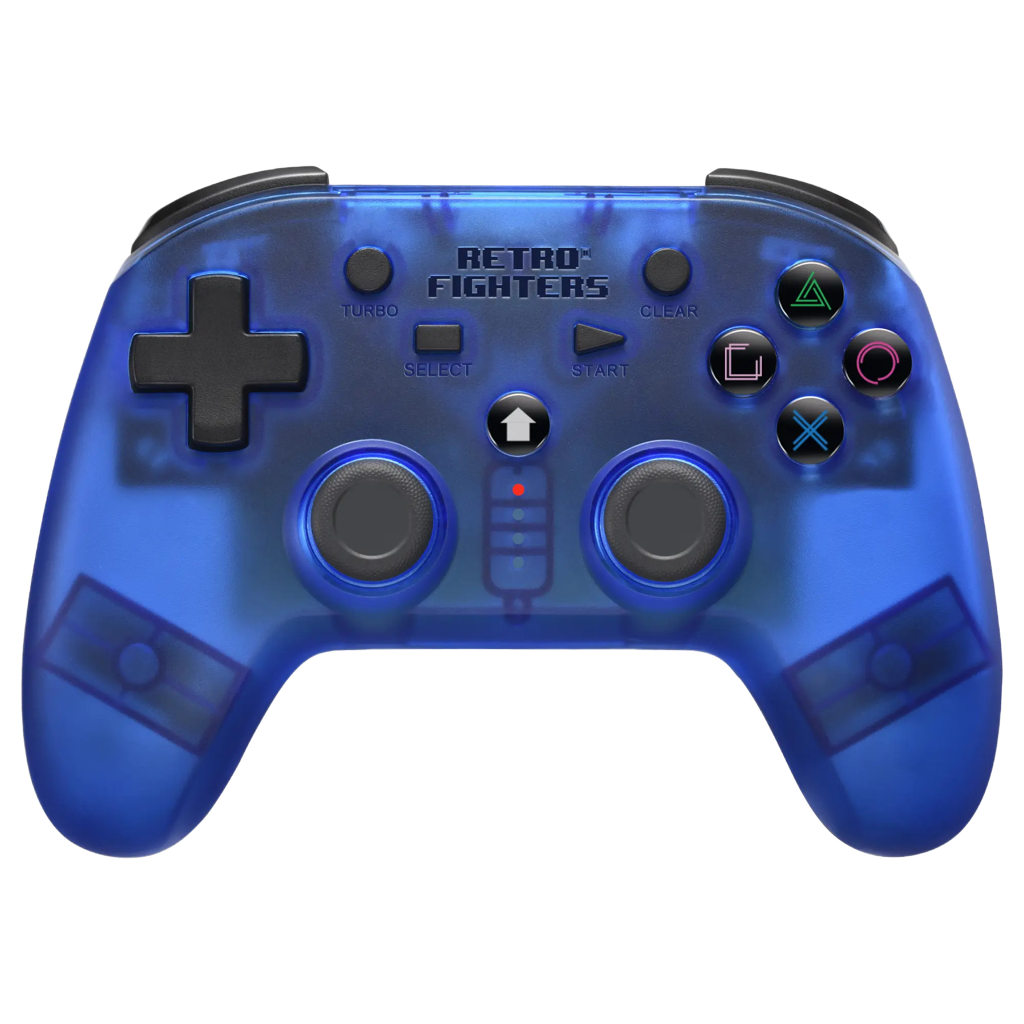 RETRO FIGHTERS Defender ワイヤレスコントローラー  PS1/PS2/PS3対応、圧力認識型ボタン、バイブレーション機能、ターボ機能搭載、USB Type-C充電ケーブル付属