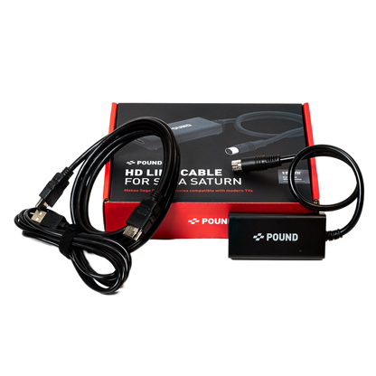Pound Technology HD Link Cable for Sega Saturn（パウンドテクノロジー HDリンクケーブル セガサターン用）｜Sega Saturn対応 HDMI変換ケーブル 720pアップスケーリング ネイティブRGB高画質 電源補強Micro USBケーブル付属