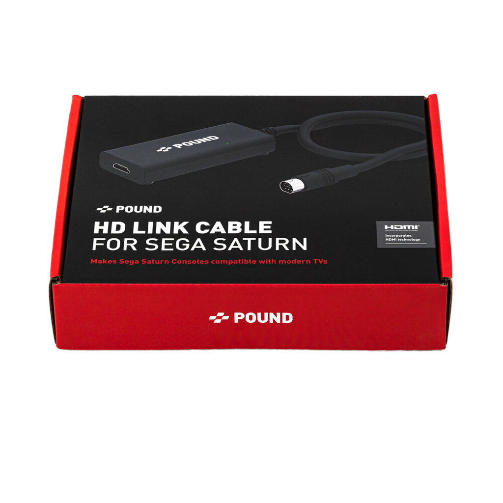 Pound Technology HD Link Cable for Sega Saturn（パウンドテクノロジー HDリンクケーブル セガサターン用）｜Sega Saturn対応 HDMI変換ケーブル 720pアップスケーリング ネイティブRGB高画質 電源補強Micro USBケーブル付属