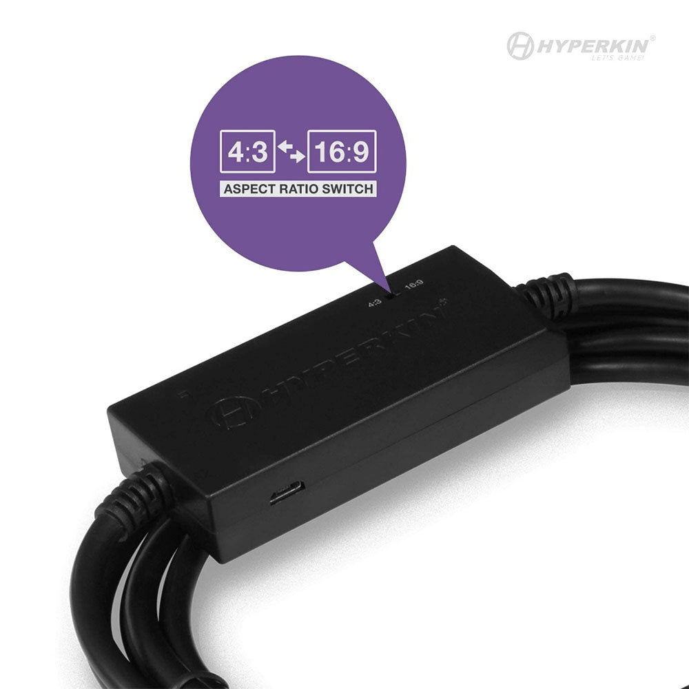 Hyperkin 3-in-1 HDTV Cable ゲームキューブ N64 スーパーファミコン専用 HDMIコンバーターケーブル 720p出力 アスペクト比切替機能搭載 ハイパーキン