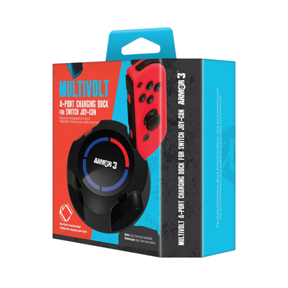 Armor3 MultiVolt 4ポート Joy-Con 充電ドック｜Nintendo Switch®対応｜最大4台同時充電可能｜LEDインジケーター搭載｜コンパクト設計