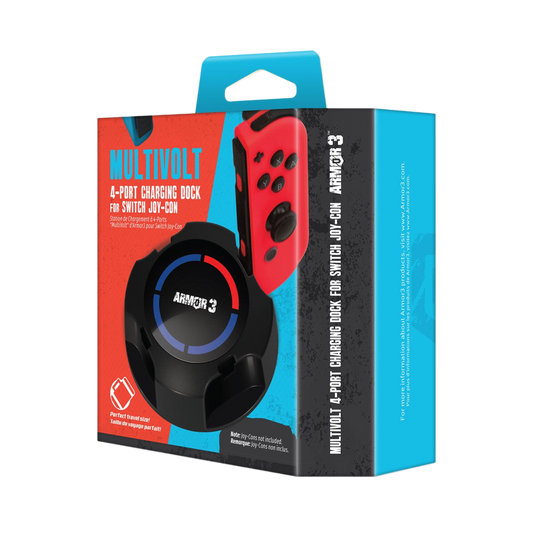 Armor3 MultiVolt 4ポート Joy-Con 充電ドック｜Nintendo Switch®対応｜最大4台同時充電可能｜LEDインジケーター搭載｜コンパクト設計