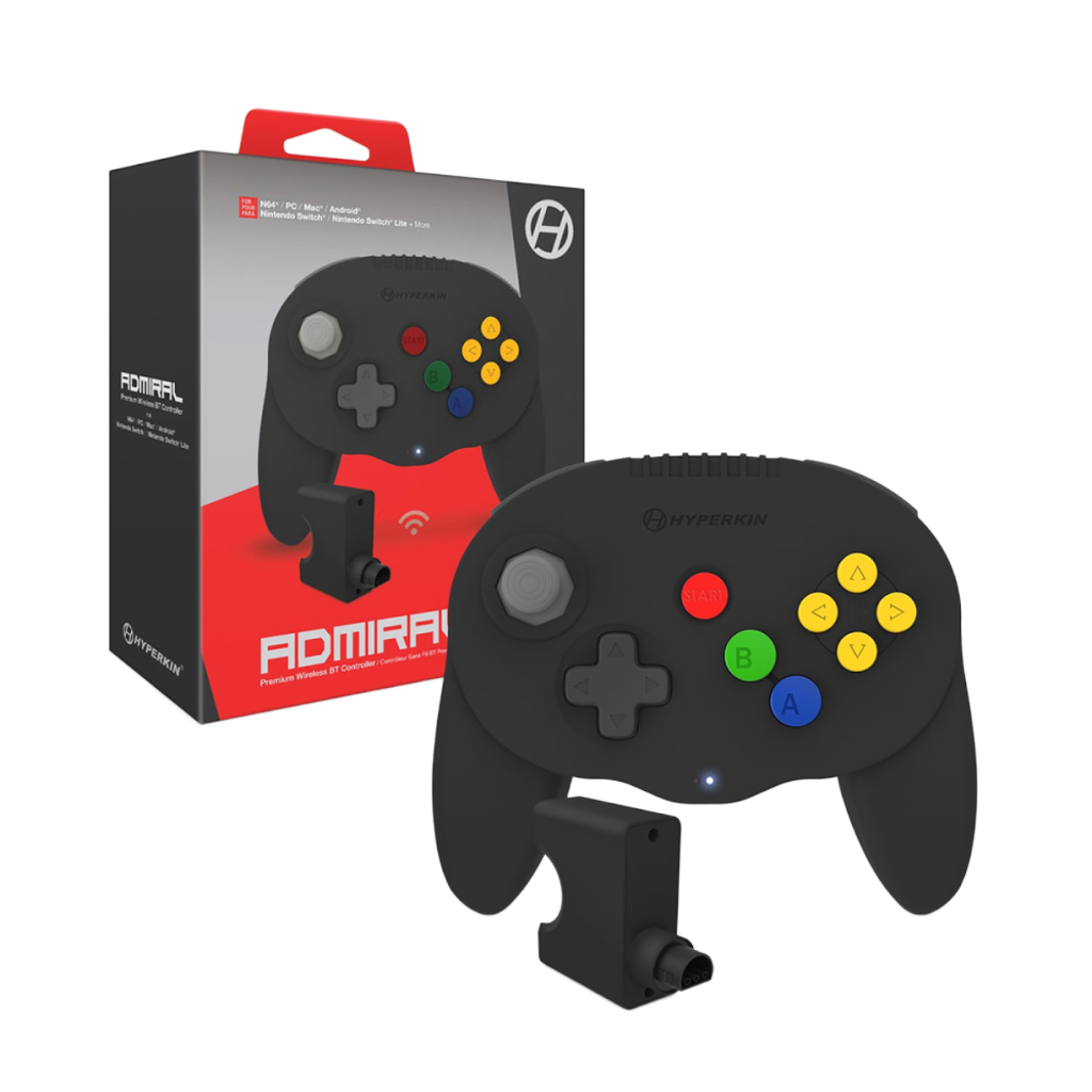 Hyperkin Admiral Premium BT Controller N64専用Bluetoothワイヤレスコントローラー Switch PC対応 2ハンドルデザイン 全4色 ハイパーキン