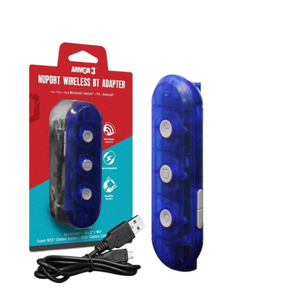 Armor3 NuPort Wireless Bluetoothアダプター｜GameCube®・Wii®・スーパーファミコン®・NES®/SNES®クラシックエディション対応｜Nintendo Switch®・PCで使用可能｜ターボ機能・ホームボタン搭載