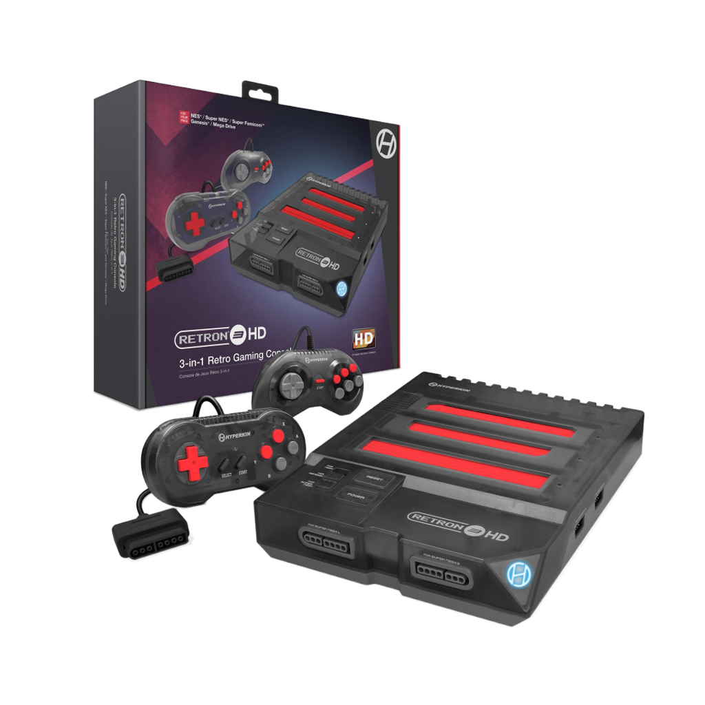 Hyperkin RetroN 3 HD 3-in-1 レトロゲーム互換機 HDMI対応 720p HD出力 スーパーファミコン メガドライブ 海外版ファミコン NES対応 実機コントローラー接続可能 全2色