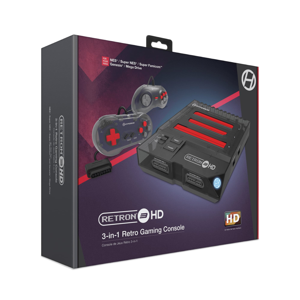 Hyperkin RetroN 3 HD 3-in-1 レトロゲーム互換機 HDMI対応 720p HD出力 スーパーファミコン メガドライブ 海外版ファミコン NES対応 実機コントローラー接続可能 全2色