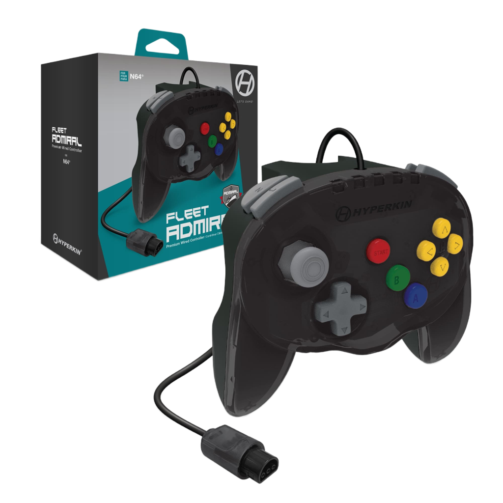 Hyperkin Fleet Admiral Premium Wired Controller N64専用 有線コントローラー 2ハンドルデザイン デュアルZボタン搭載 全4色 ハイパーキン