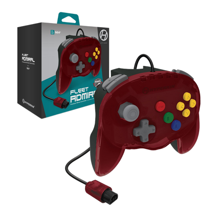 Hyperkin Fleet Admiral Premium Wired Controller N64専用 有線コントローラー 2ハンドルデザイン デュアルZボタン搭載 全4色 ハイパーキン