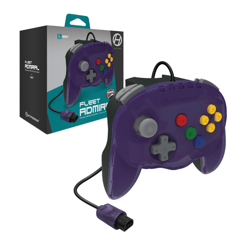Hyperkin Fleet Admiral Premium Wired Controller N64専用 有線コントローラー 2ハンドルデザイン デュアルZボタン搭載 全4色 ハイパーキン