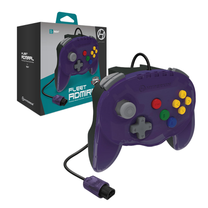 Hyperkin Fleet Admiral Premium Wired Controller N64専用 有線コントローラー 2ハンドルデザイン デュアルZボタン搭載 全4色 ハイパーキン
