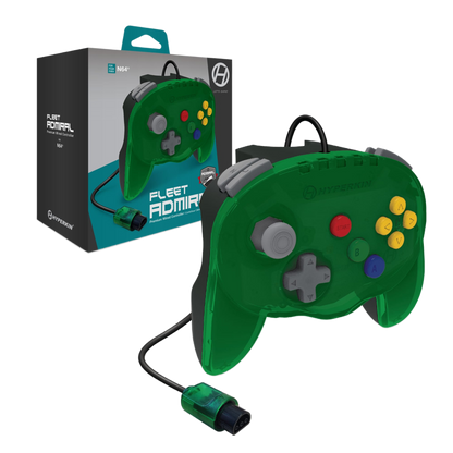 Hyperkin Fleet Admiral Premium Wired Controller N64専用 有線コントローラー 2ハンドルデザイン デュアルZボタン搭載 全4色 ハイパーキン