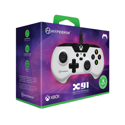 Hyperkin X91 有線コントローラー Xbox公式ライセンス コンパクト設計 シェアボタン搭載 3.5mmジャック 全4色 レトロモダンゲームパッド ハイパーキン