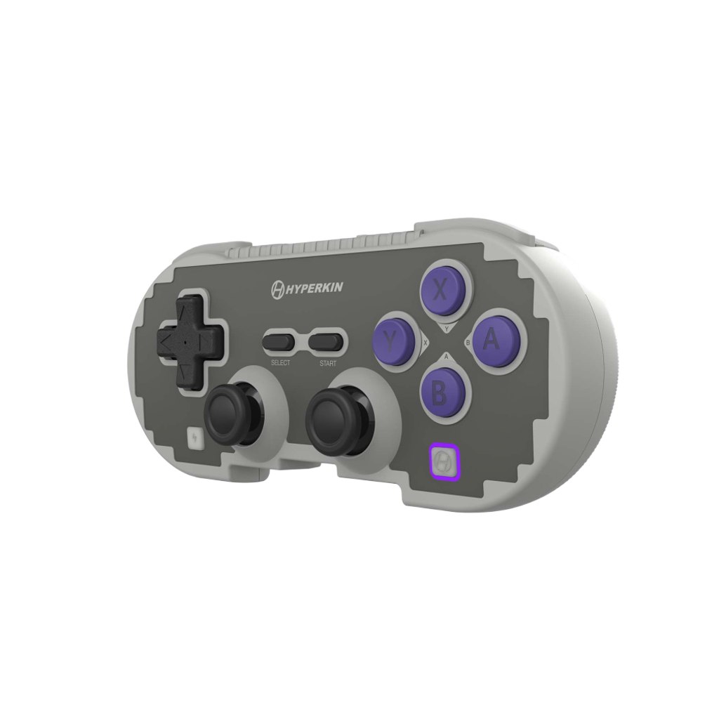 Hyperkin Pixel Art ワイヤレス コントローラー Switch/PC/スマホ対応 ホールエフェクトスティック搭載 Bluetooth 5.0/2.4GHz/有線接続 ドリフト防止 ターボ機能 レトログレー