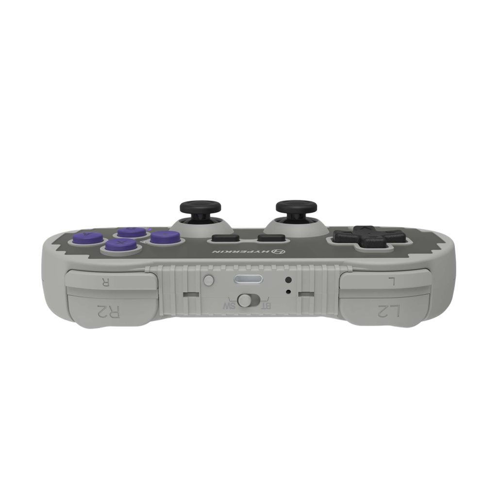 Hyperkin Pixel Art ワイヤレス コントローラー Switch/PC/スマホ対応 ホールエフェクトスティック搭載 Bluetooth 5.0/2.4GHz/有線接続 ドリフト防止 ターボ機能 レトログレー