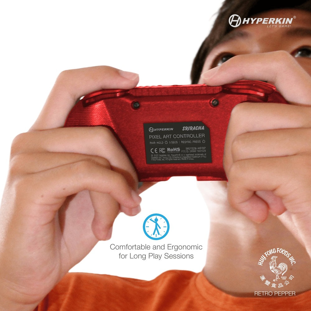 Hyperkin 限定版 ピクセルアート Bluetooth ワイヤレスゲームコントローラー｜公式シラチャ（レトロペッパー）エディション