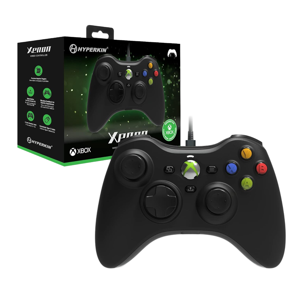 Hyperkin Xenon 有線コントローラー｜Xbox One/Xbox Series X・S/Windows10・11対応 Xbox公式ライセンス取得 着脱式USB Type-Cケーブル 3.5mmヘッドセットジャック搭載 高精度インパルストリガー 振動フィードバック 全5色