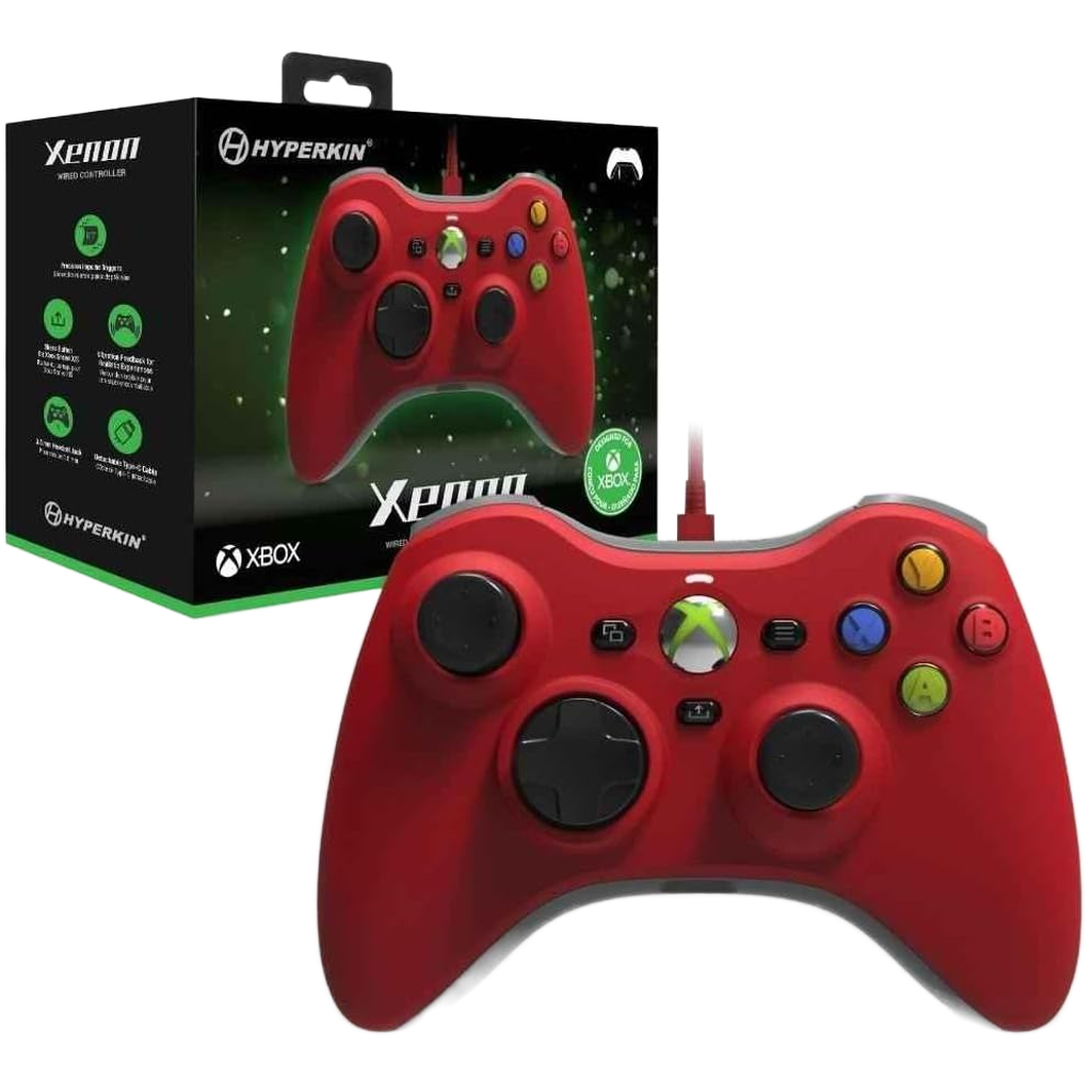 Hyperkin Xenon 有線コントローラー｜Xbox One/Xbox Series X・S/Windows10・11対応 Xbox公式ライセンス取得 着脱式USB Type-Cケーブル 3.5mmヘッドセットジャック搭載 高精度インパルストリガー 振動フィードバック 全5色