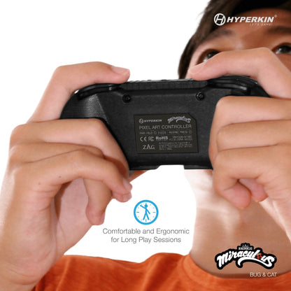 Hyperkin ピクセルアート Bluetooth ワイヤレスゲームコントローラー｜公式ミラキュラス レディバグ＆シャノワール エディション