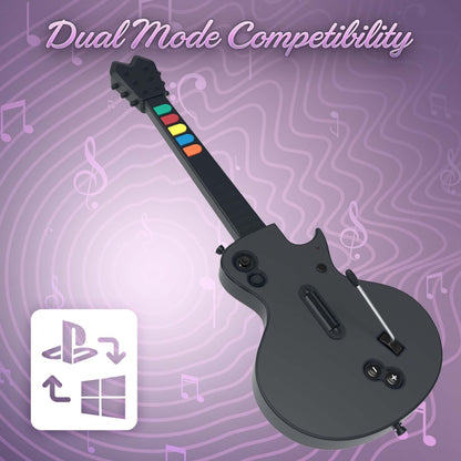 Hyperkin Hyper Jammer Wireless Guitar ワイヤレスギターコントローラー PC PS3対応 クローンヒーロー ギターヒーロー対応 音楽ゲーム専用周辺機器 ブラック