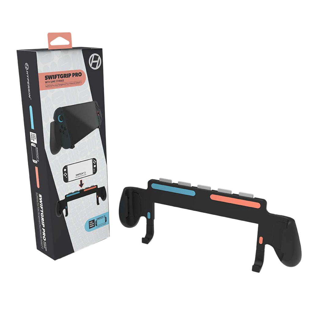 Hyperkin SwiftGrip Nintendo Switch 2 専用｜携帯モードに最適なエルゴノミックグリップ＋ゲームソフト4枚収納で利便性抜群 長時間プレイを支えるアクセサリー