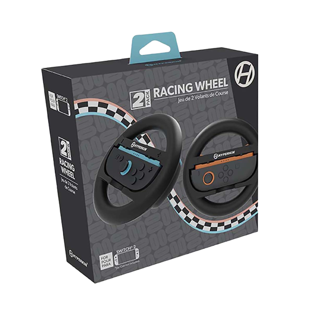 Hyperkin レーシングホイールセット（2個入り） Nintendo Switch 2 Joy-Con専用 アクセサリー ブラック｜操作性向上・ドリフト対応・レースゲーム向けハンドル型グリップ