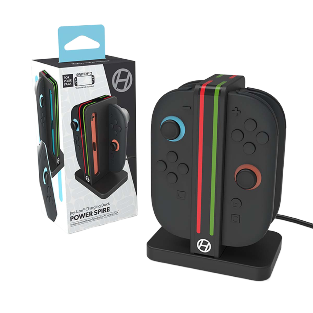 Hyperkin Power Spire Joy-Con 充電ドック Nintendo Switch 2 対応｜最大4台同時充電＆インジケーター搭載 スタイリッシュな縦型スタンド設計