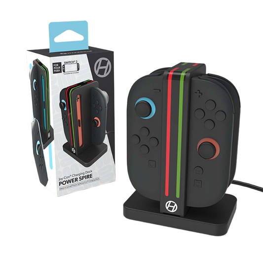 Hyperkin Power Spire Joy-Con 充電ドック Nintendo Switch 2 対応｜最大4台同時充電＆インジケーター搭載 スタイリッシュな縦型スタンド設計