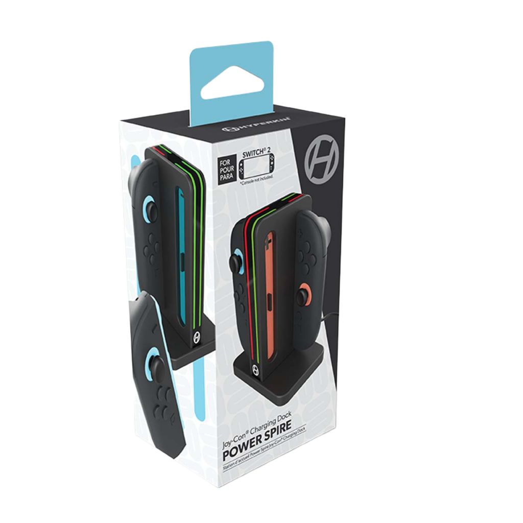 Hyperkin Power Spire Joy-Con 充電ドック Nintendo Switch 2 対応｜最大4台同時充電＆インジケーター搭載 スタイリッシュな縦型スタンド設計