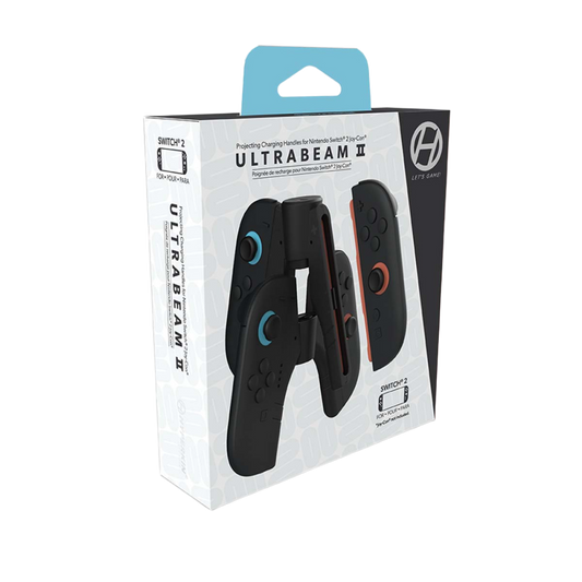 Hyperkin UltraBeam II プロジェクション機能付き Joy-Con充電グリップ Nintendo Switch 2対応｜LEDプロジェクター搭載・人間工学設計・USB-C充電対応・Joy-Con専用充電ハンドル