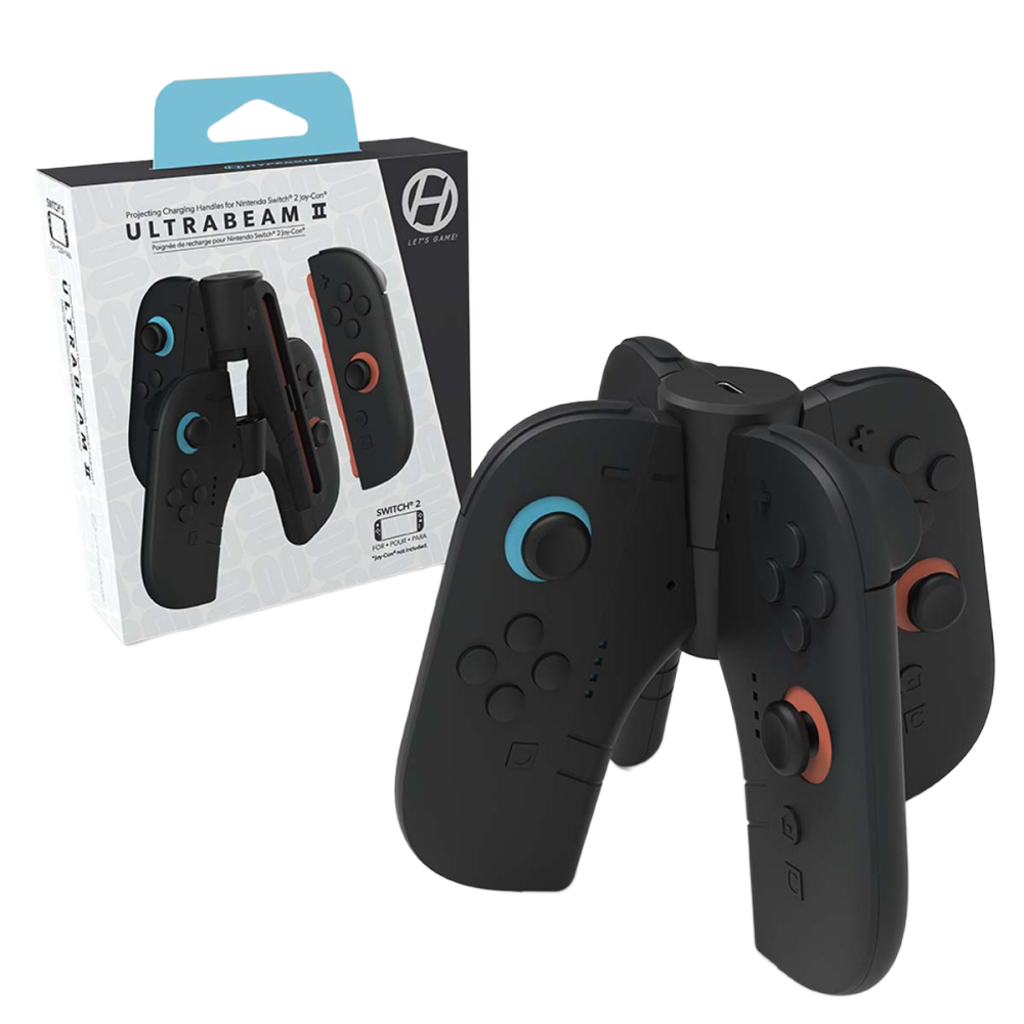 Hyperkin UltraBeam II プロジェクション機能付き Joy-Con充電グリップ Nintendo Switch 2対応｜LEDプロジェクター搭載・人間工学設計・USB-C充電対応・Joy-Con専用充電ハンドル