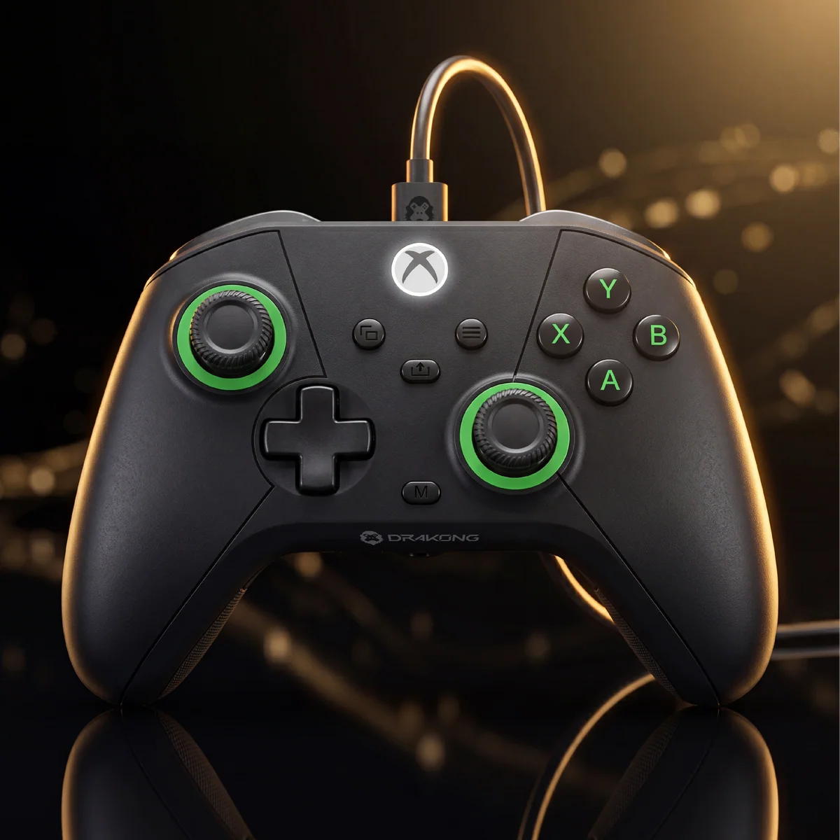 Hyperkin Drakong The Challenger 有線コントローラー ブラック Xbox Series X|S / Xbox One / Windows 10・11対応 ホールエフェクトスティック 250Hzポーリング USB-C接続 背面ボタン AUX入力 ゲームパッド