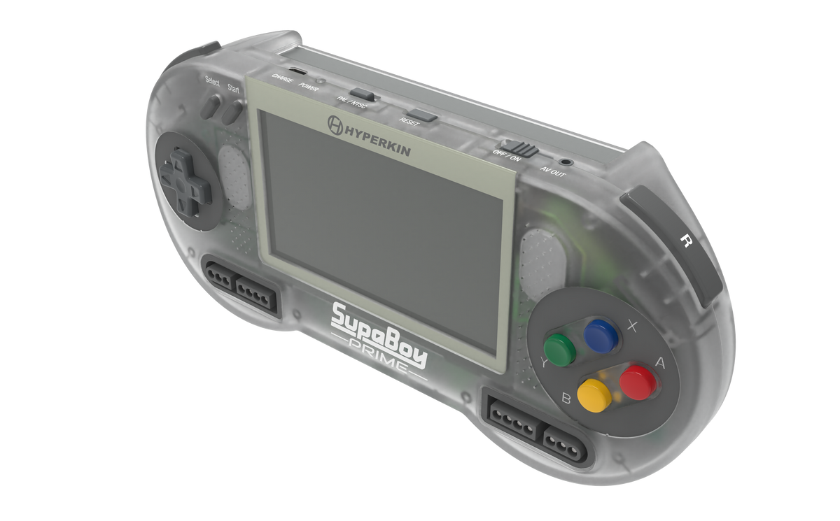 Hyperkin SupaBoy スパボーイ スーファミ携帯ゲーム機 スーパーファミコン互換機 SFC/SNESカートリッジ対応 NTSC/PAL対応 4.3インチ液晶 アスペクト比切替 AV出力 テレビ接続 新色クリムゾン/プライム 全2色 ハイパーキン