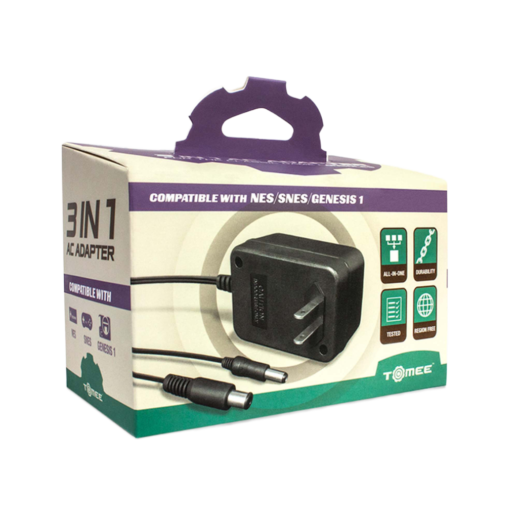 Hyperkin Tomee 3-in-1 ユニバーサルACアダプター – Genesis™ / SNES™ / NES™対応