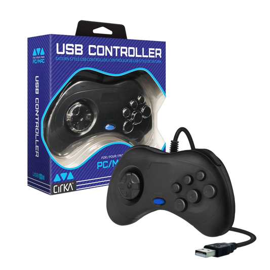 Cirka USB Controller 有線レトロゲームコントローラー PC Mac対応 前面6ボタン仕様 軽量 エミュレータ 格闘ゲーム最適化設計
