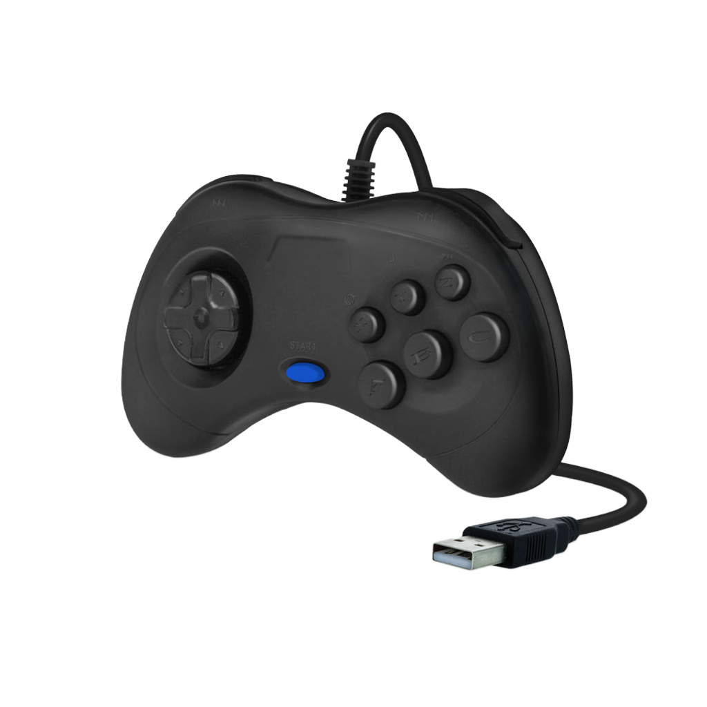 Cirka USB Controller 有線レトロゲームコントローラー PC Mac対応 前面6ボタン仕様 軽量 エミュレータ 格闘ゲーム最適化設計