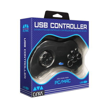 Cirka USB Controller 有線レトロゲームコントローラー PC Mac対応 前面6ボタン仕様 軽量 エミュレータ 格闘ゲーム最適化設計