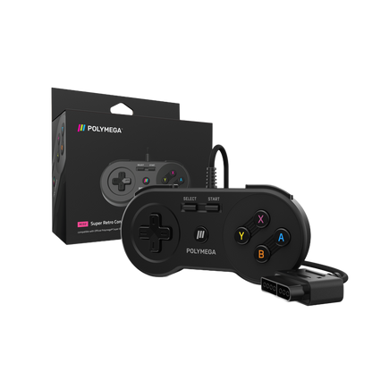 Polymega RC02 スーパーファミコン/SNES互換 オリジナルポート対応 有線ゲームコントローラー 2.4mケーブル HOMEボタン搭載 [EM02モジュール同梱版と同仕様] PM-RC02-01