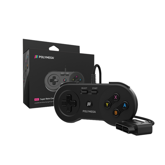 Polymega RC02 スーパーファミコン/SNES互換 オリジナルポート対応 有線ゲームコントローラー 2.4mケーブル HOMEボタン搭載 [EM02モジュール同梱版と同仕様] PM-RC02-01
