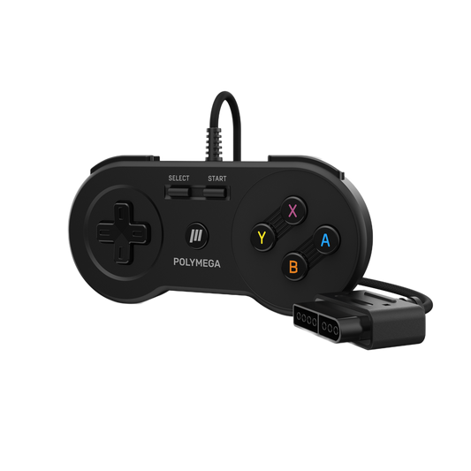 Polymega RC02 スーパーファミコン/SNES互換 オリジナルポート対応 有線ゲームコントローラー 2.4mケーブル HOMEボタン搭載 [EM02モジュール同梱版と同仕様] PM-RC02-01