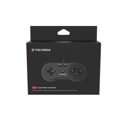 Polymega RC02 スーパーファミコン/SNES互換 オリジナルポート対応 有線ゲームコントローラー 2.4mケーブル HOMEボタン搭載 [EM02モジュール同梱版と同仕様] PM-RC02-01
